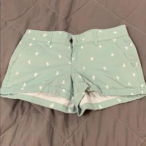 Green / White Little Cactus Shorts